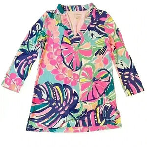 Lilly Pulitzer Vero Tunic Top Multi Exotic Garden Women's Size XS Colorful Knit